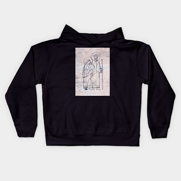 Hand drawn illustration of the Sacred Family Kids Hoodie by bernardojbp